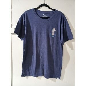Cotopaxi Mens XL Blue Organic Cotton Recycled Polyester Graphic T Shirt Llama